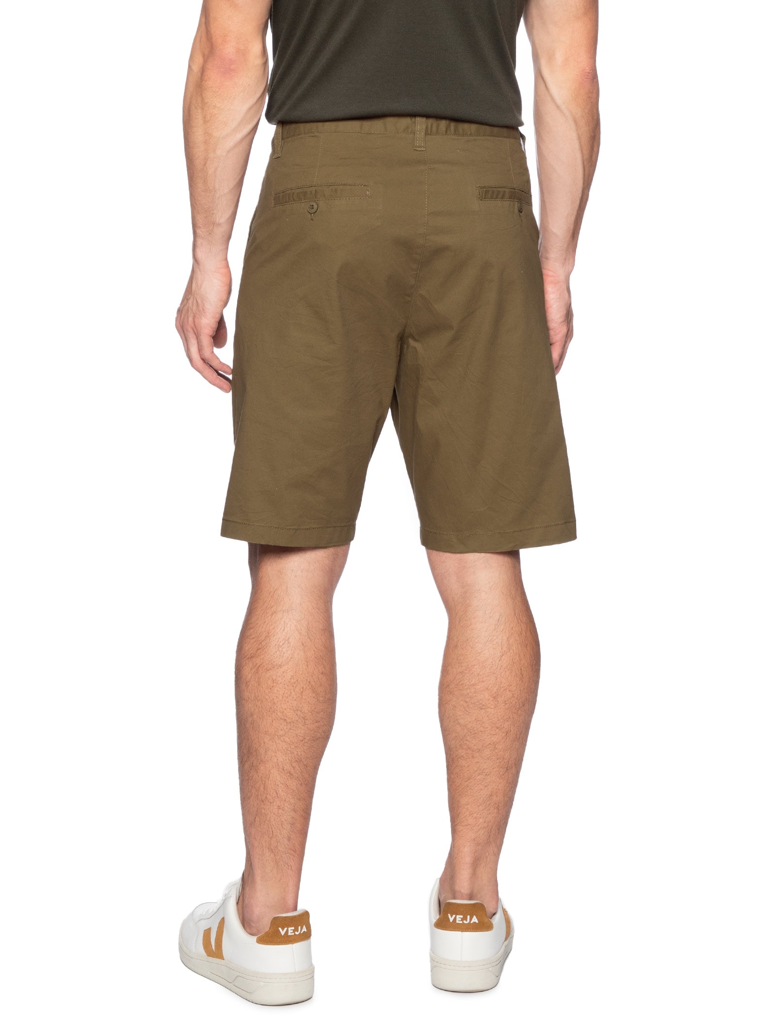 Bermuda Masculina Sarja Básica Marrom   Basiq Men