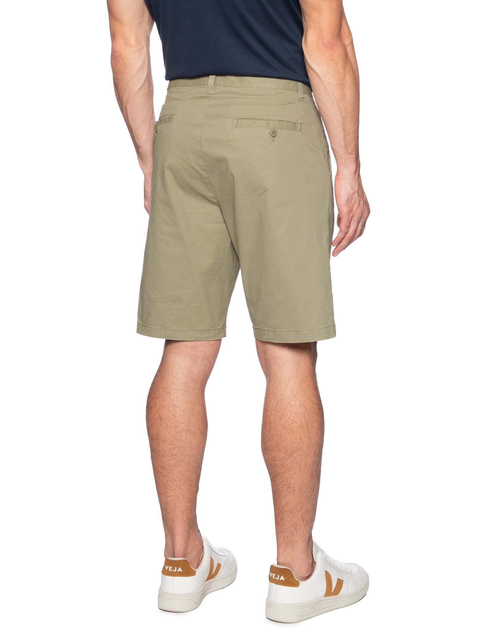 Bermuda Masculina Sarja Básica Verde Basiq Men