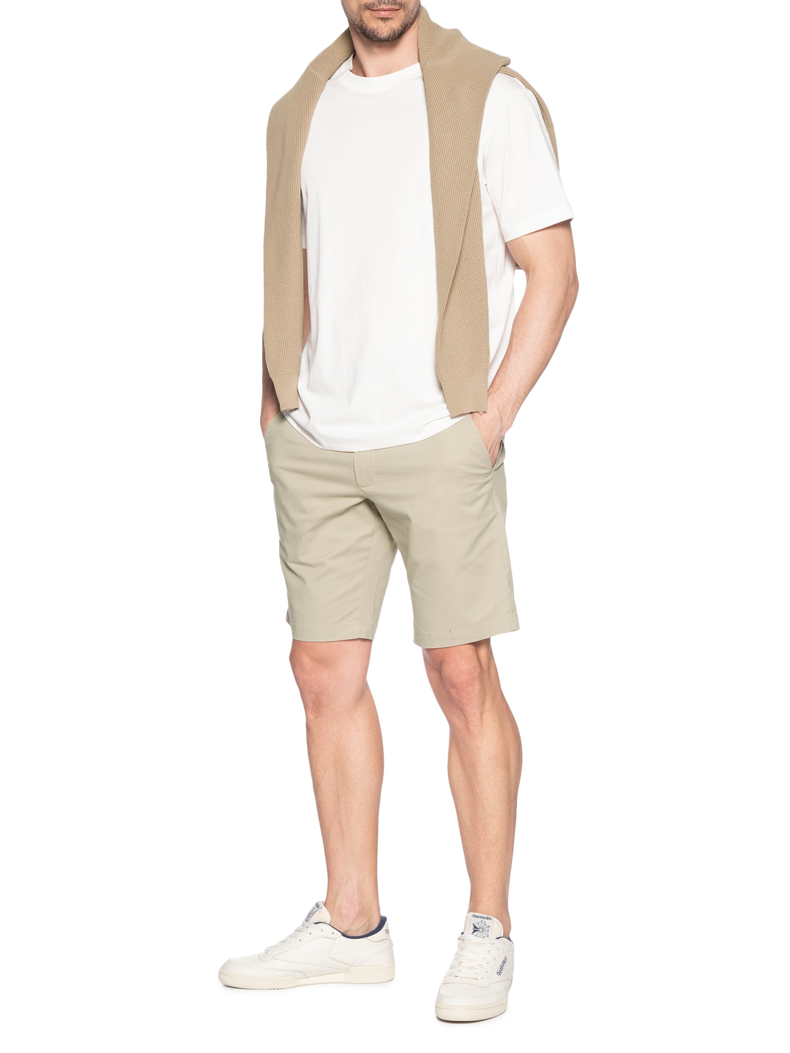 Bermuda Masculina Sarja Brooklyn 1985 Bege Tommy Hilfiger