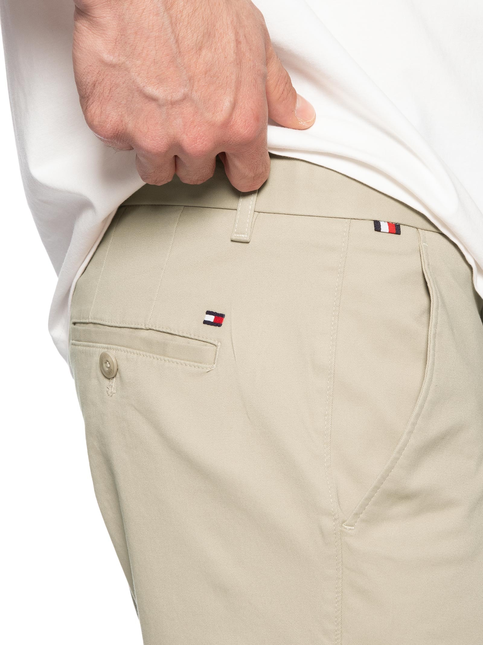 Bermuda Masculina Sarja Brooklyn 1985 Bege Tommy Hilfiger