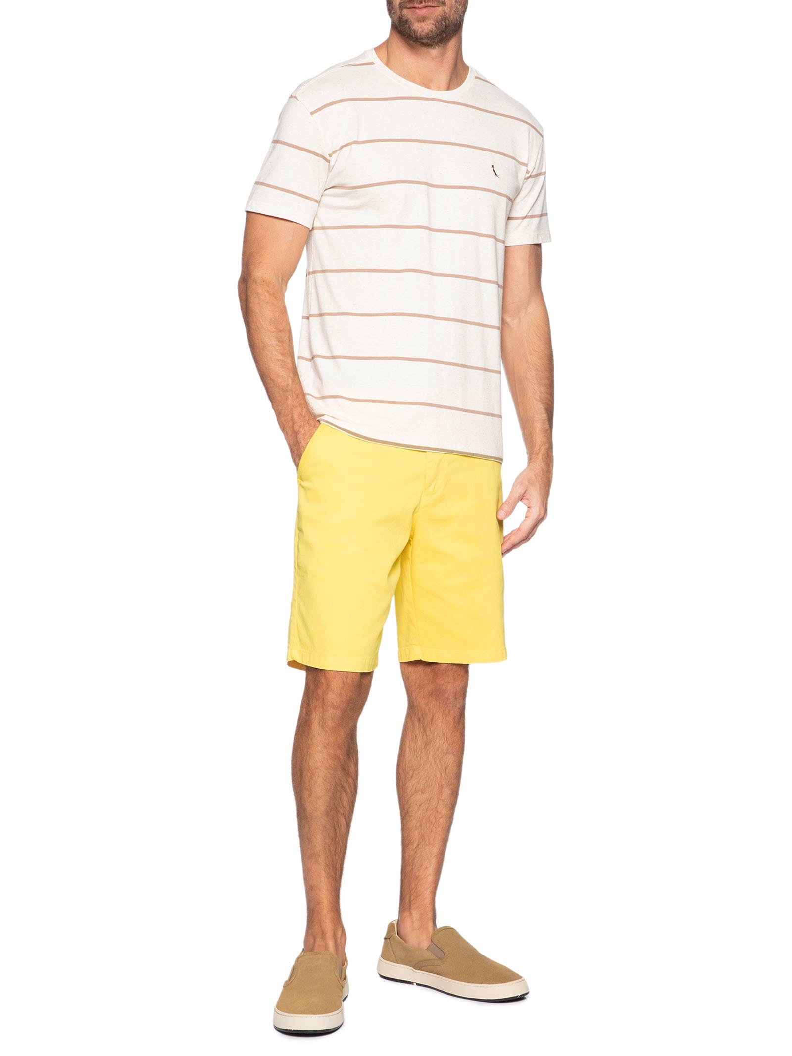 Bermuda Masculina Sarja Casual Iron – Amarelo Reserva