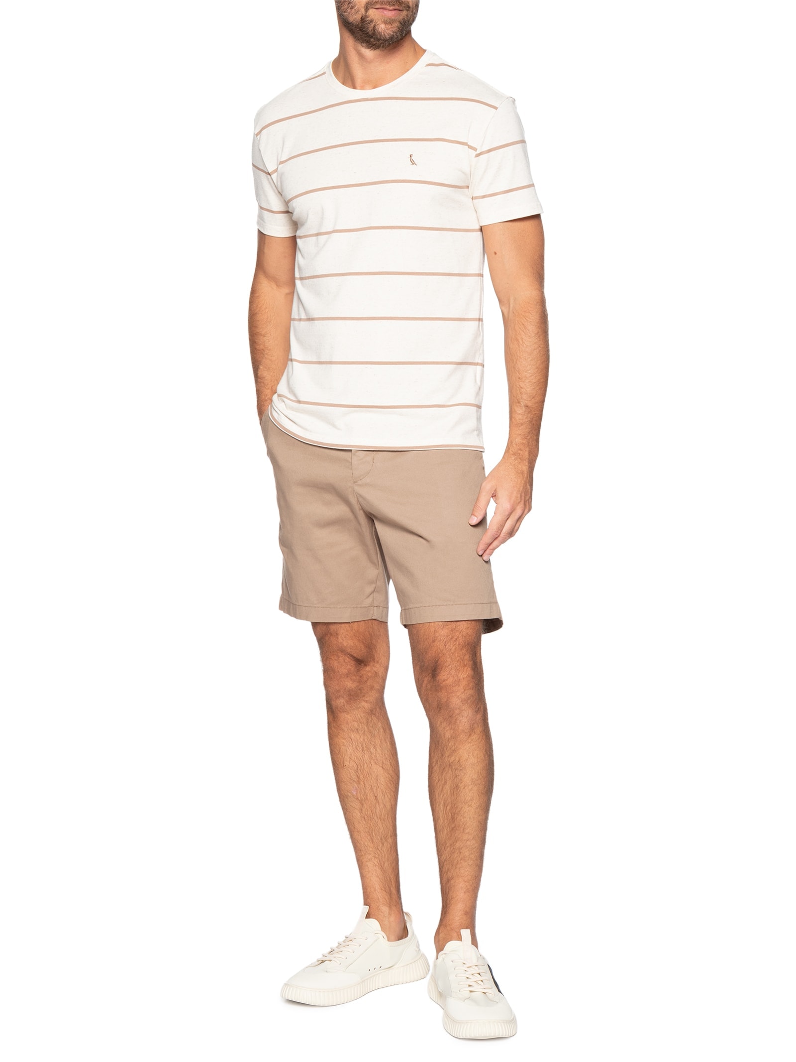 Bermuda Masculina Sarja Chino James Bege Reserva