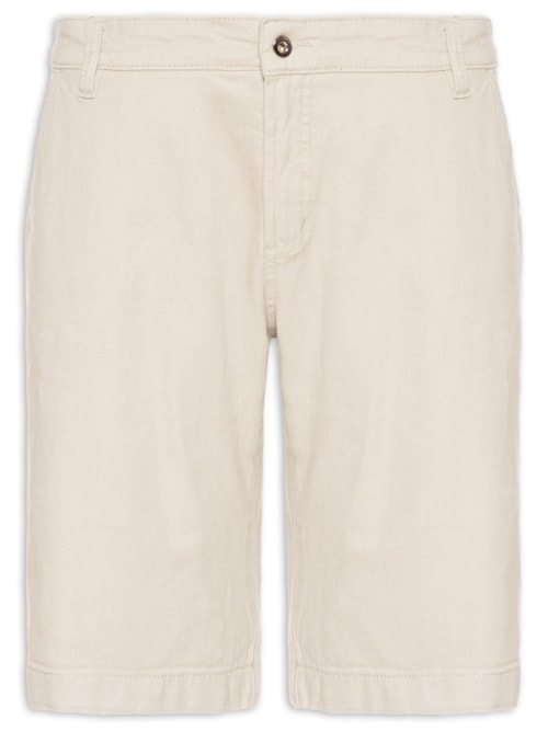 Bermuda Masculina Sarja Color Básica – Bege