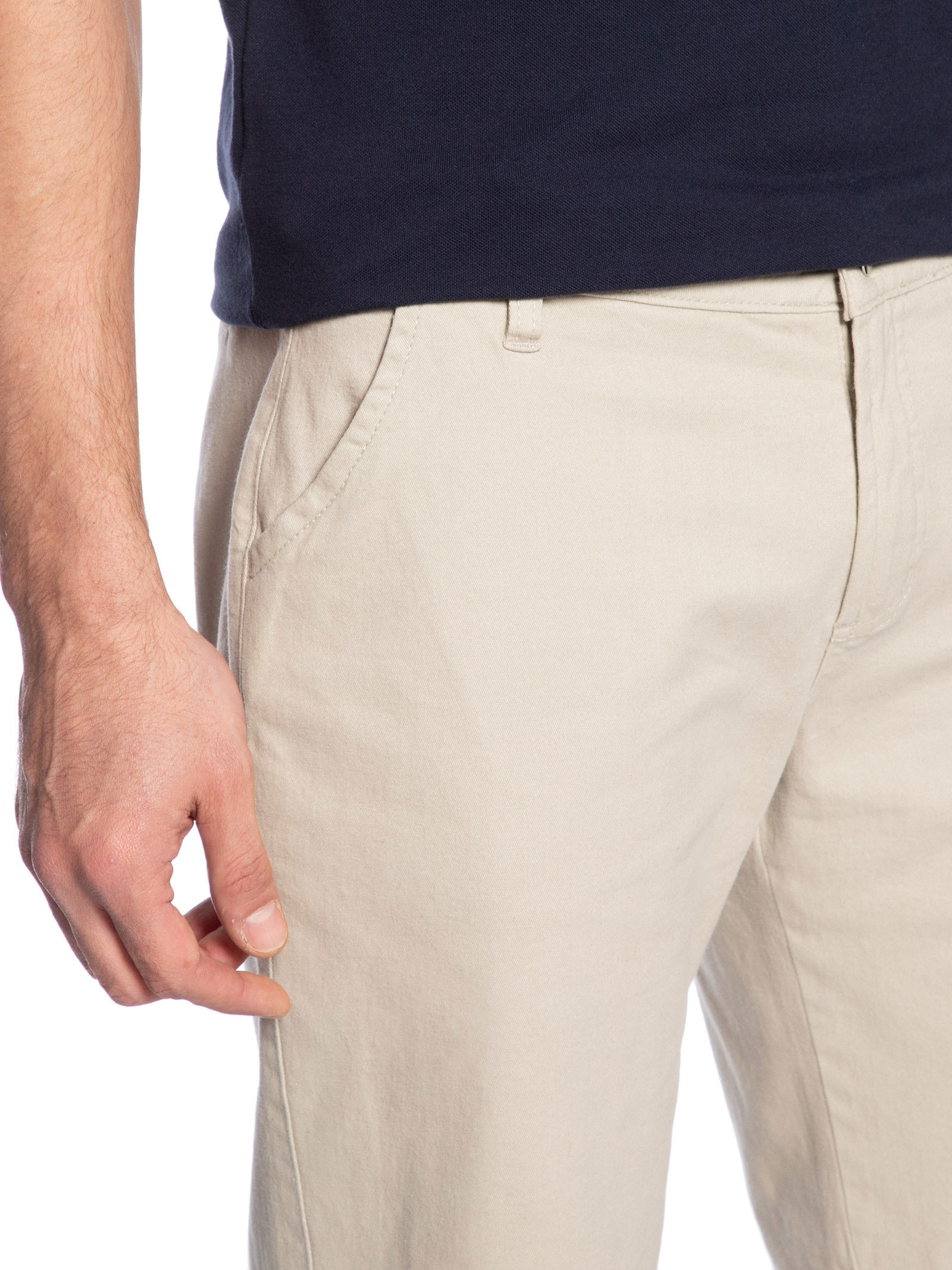 Bermuda Masculina Sarja Color Básica Bege '2 Essential