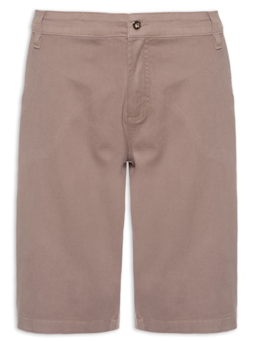 Bermuda Masculina Sarja Color Básica – Bege