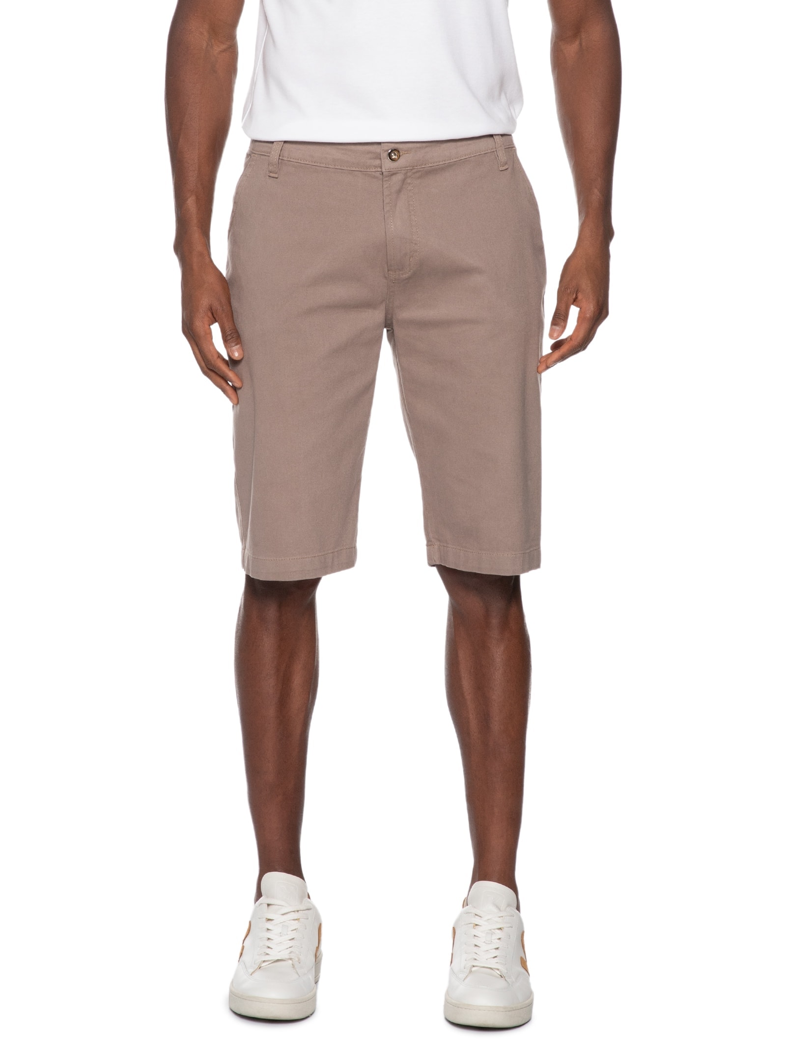 Bermuda Masculina Sarja Color Básica Bege '2 Essential