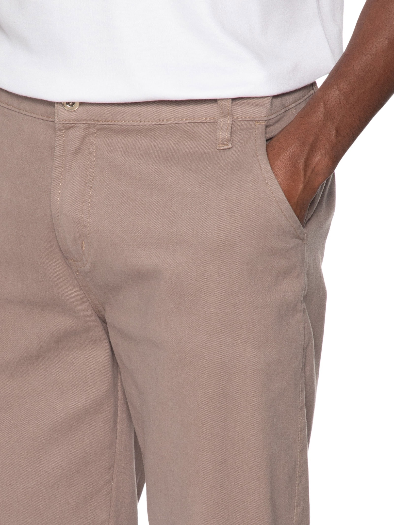 Bermuda Masculina Sarja Color Básica Bege '2 Essential