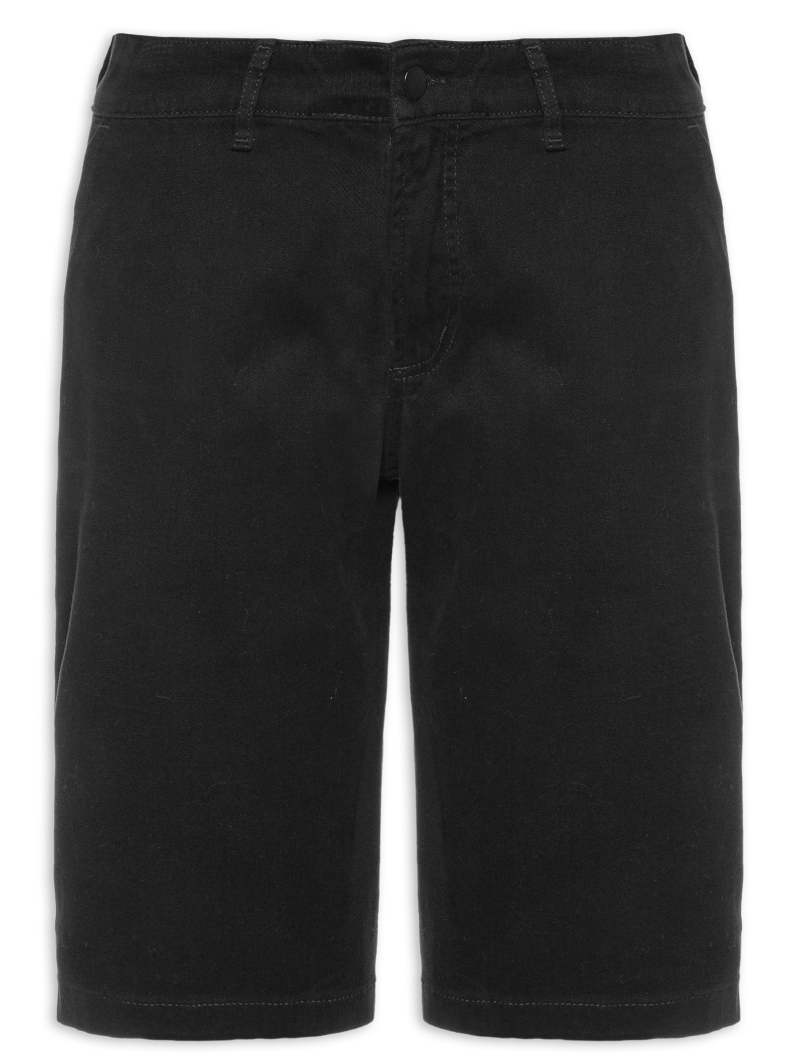 Bermuda Masculina Sarja Color Básica Preto '2 Essential