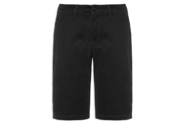 Bermuda Masculina Sarja Color Básica - Preto