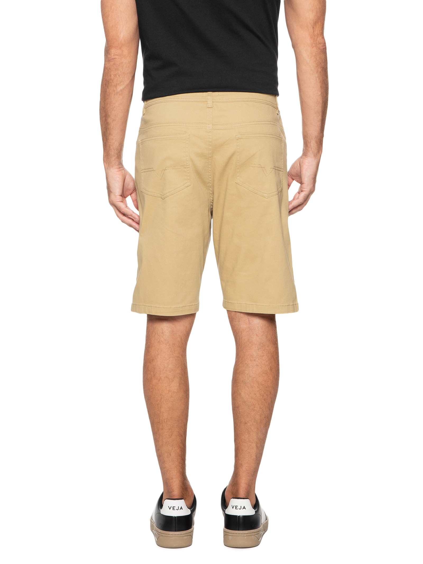 Bermuda Masculina Sarja Color Bege Basiq Men