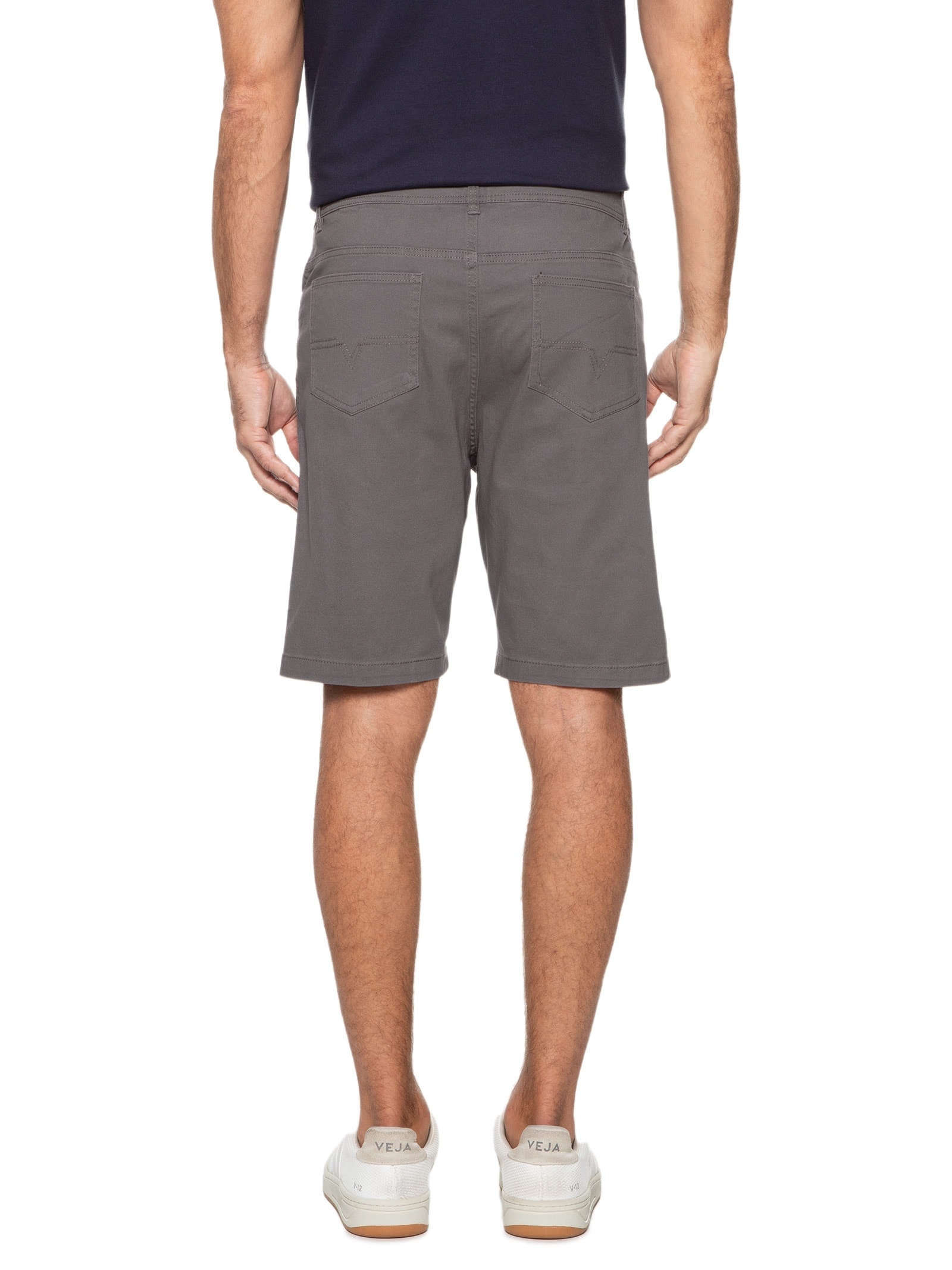 Bermuda Masculina Sarja Color Cinza Basiq Men