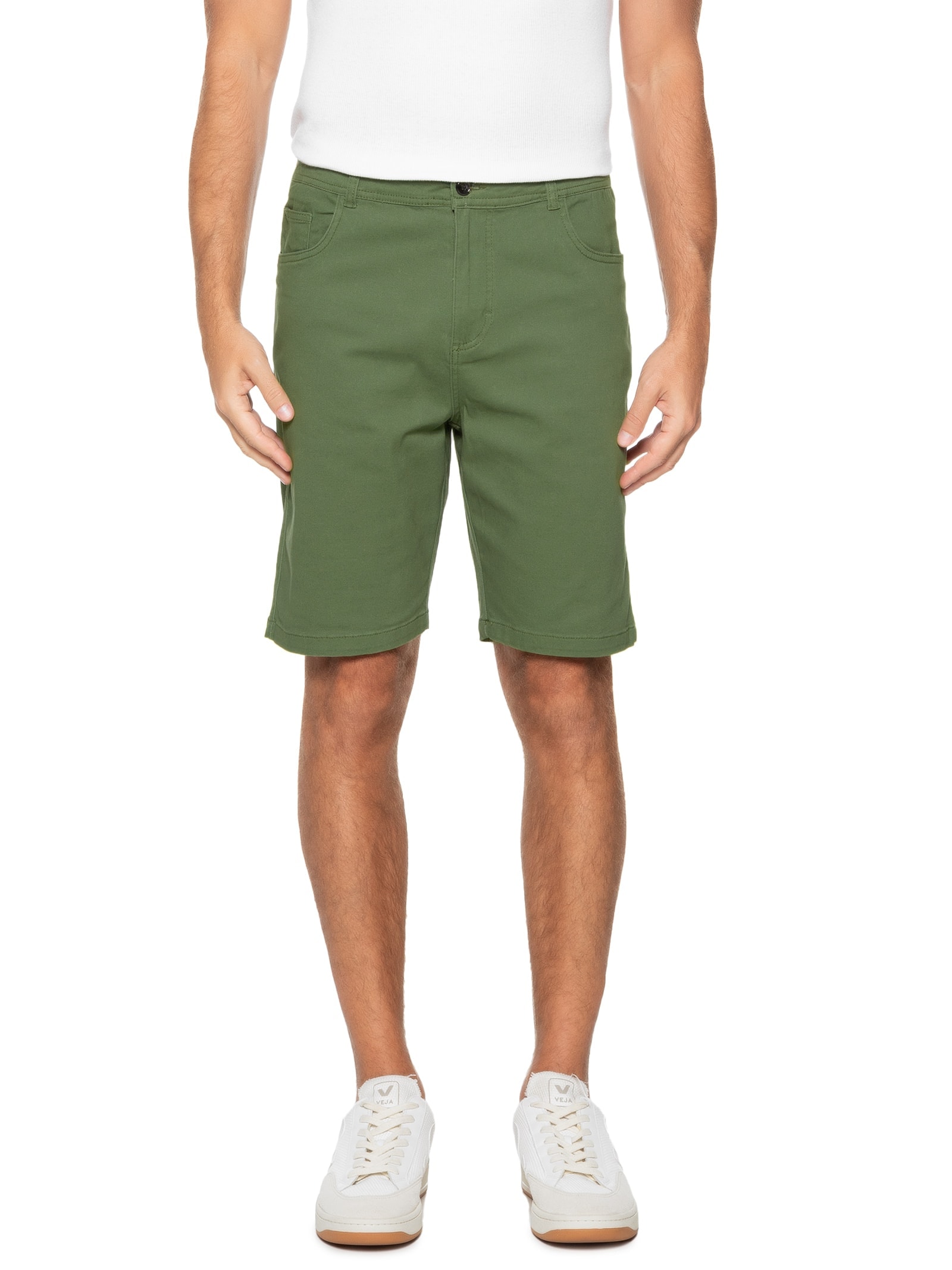 Bermuda Masculina Sarja Color Verde Basiq Men