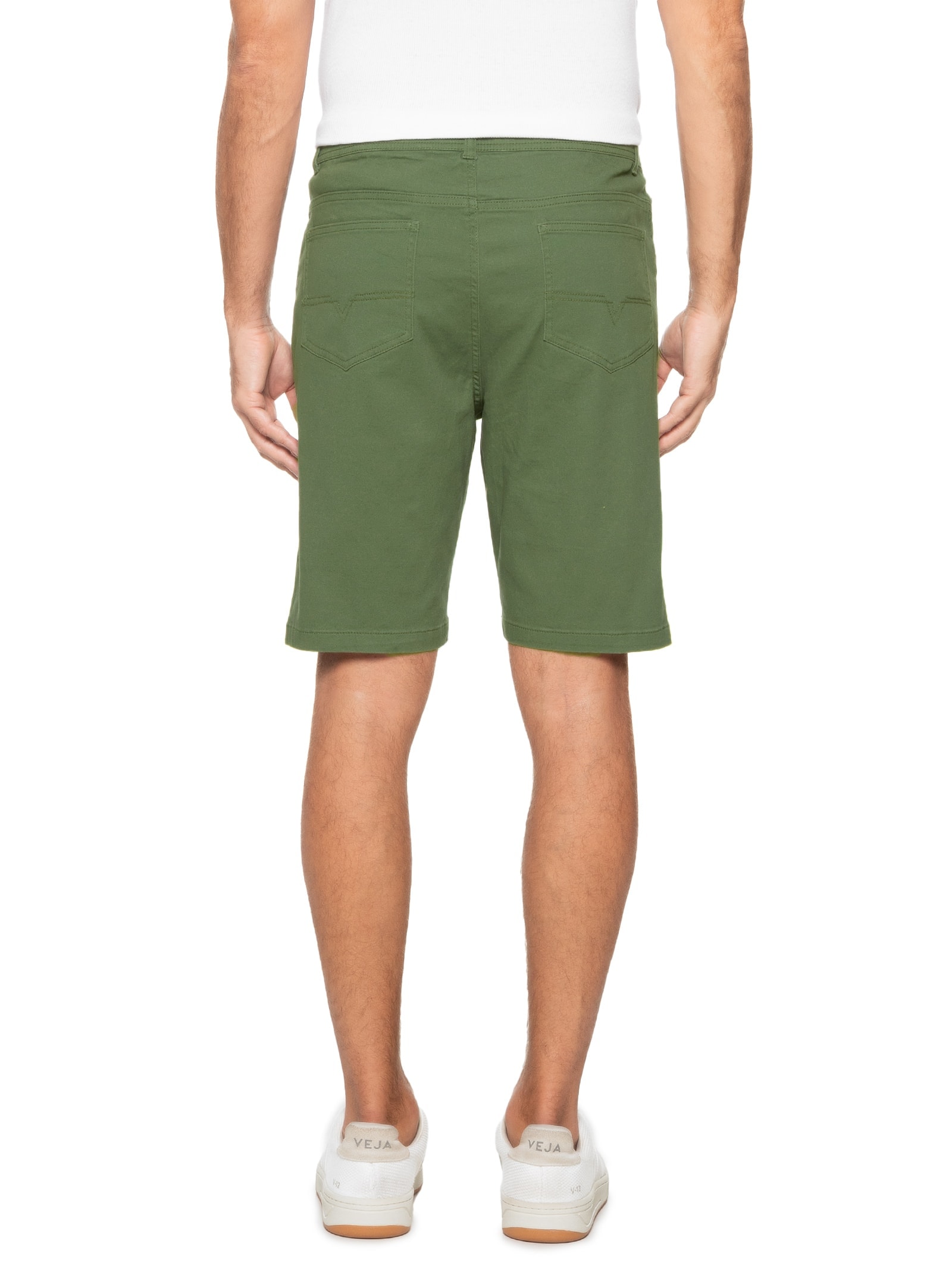 Bermuda Masculina Sarja Color Verde Basiq Men