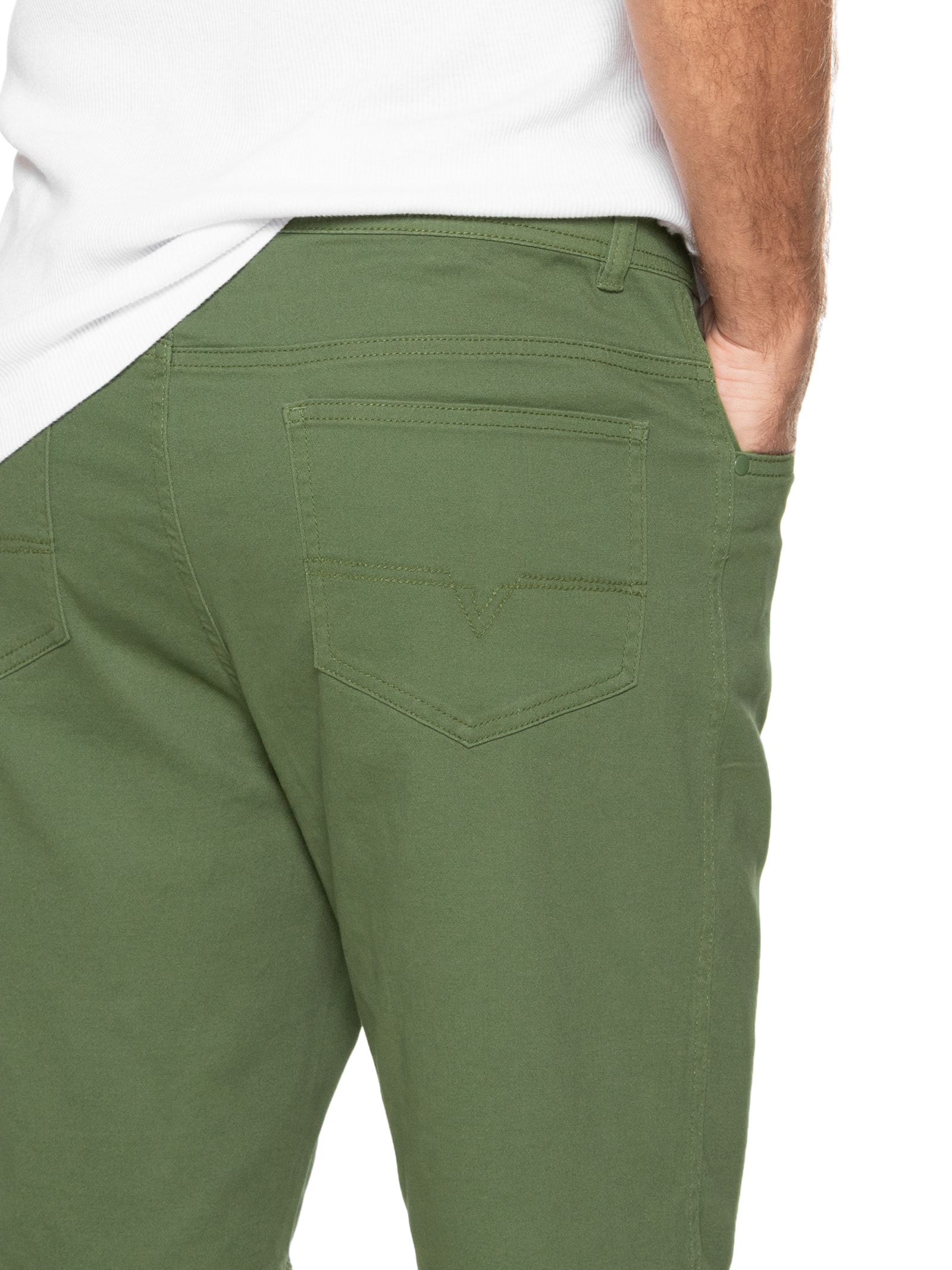 Bermuda Masculina Sarja Color Verde Basiq Men