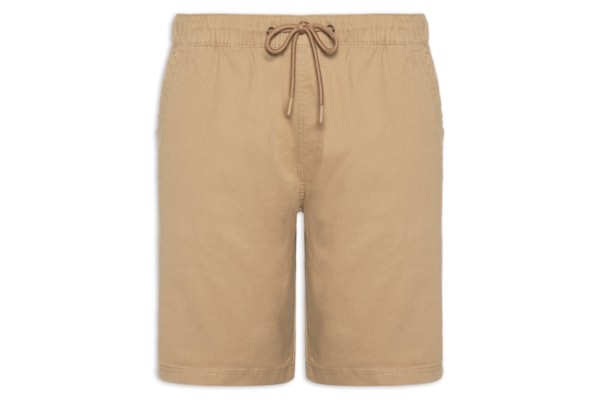 Bermuda Masculina Sarja Cós Elástico - Bege