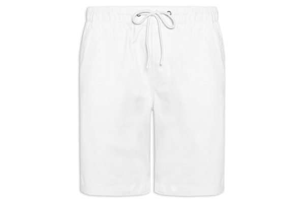 Bermuda Masculina Sarja Cós Elástico - Branco