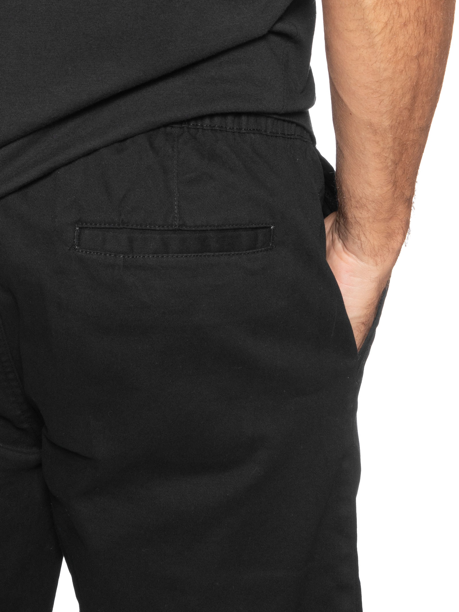 Bermuda Masculina Sarja Cós Elástico Preto Basiq Men