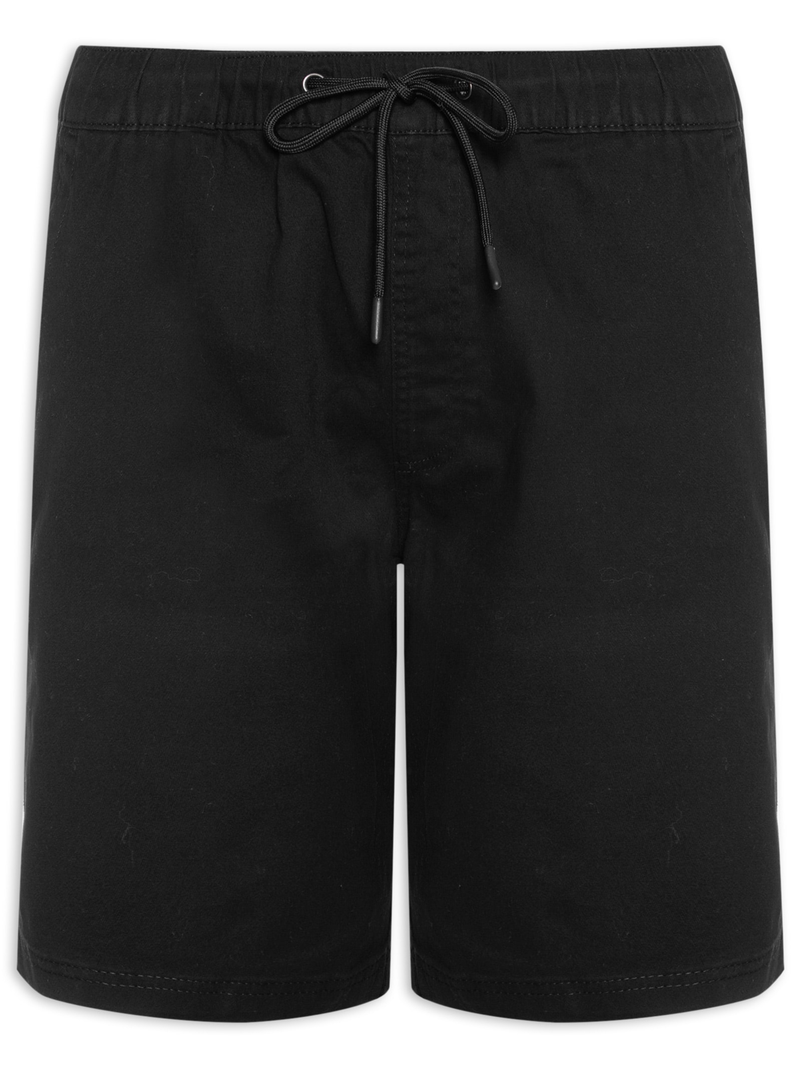 Bermuda Masculina Sarja Cós Elástico Preto Basiq Men