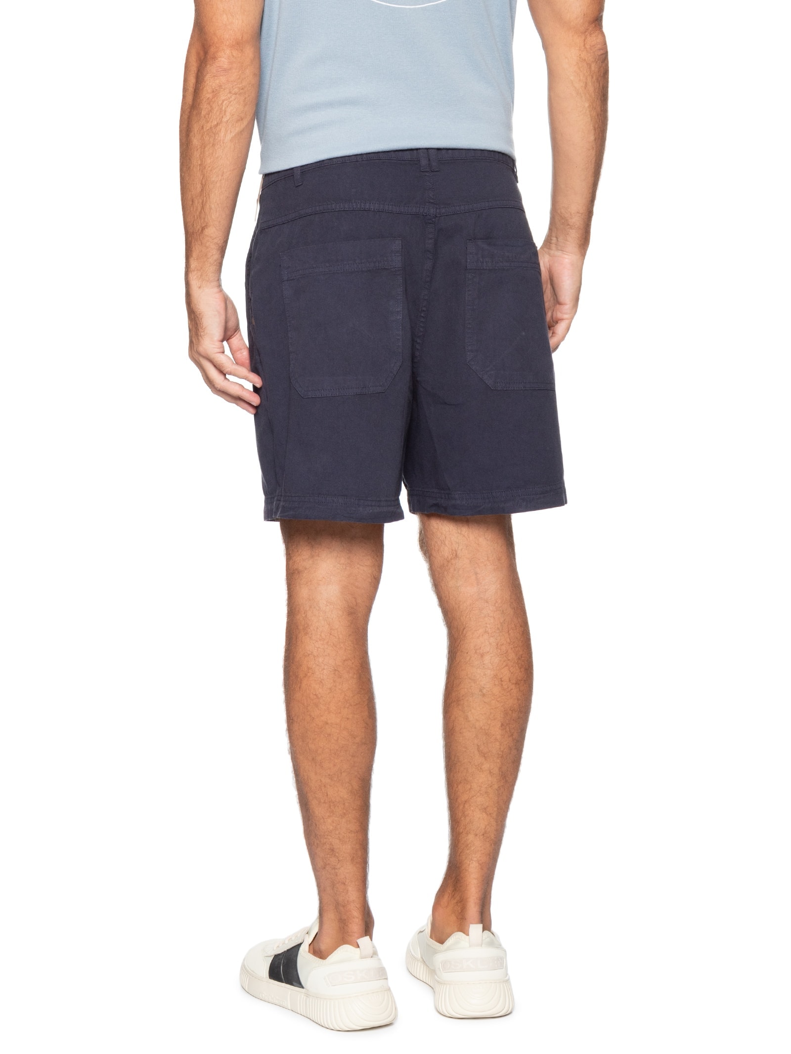 Bermuda Masculina Sarja Flow Cotton Linen Utility  – Azul Osklen