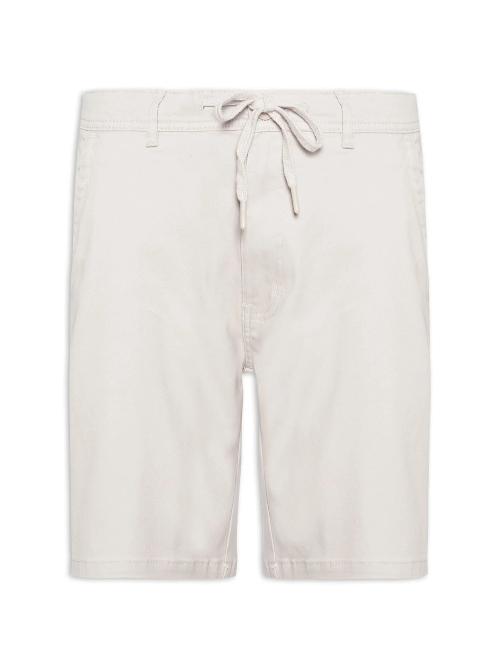 Bermuda Masculina Sarja Meio Elástico Básica Bege Basiq Men