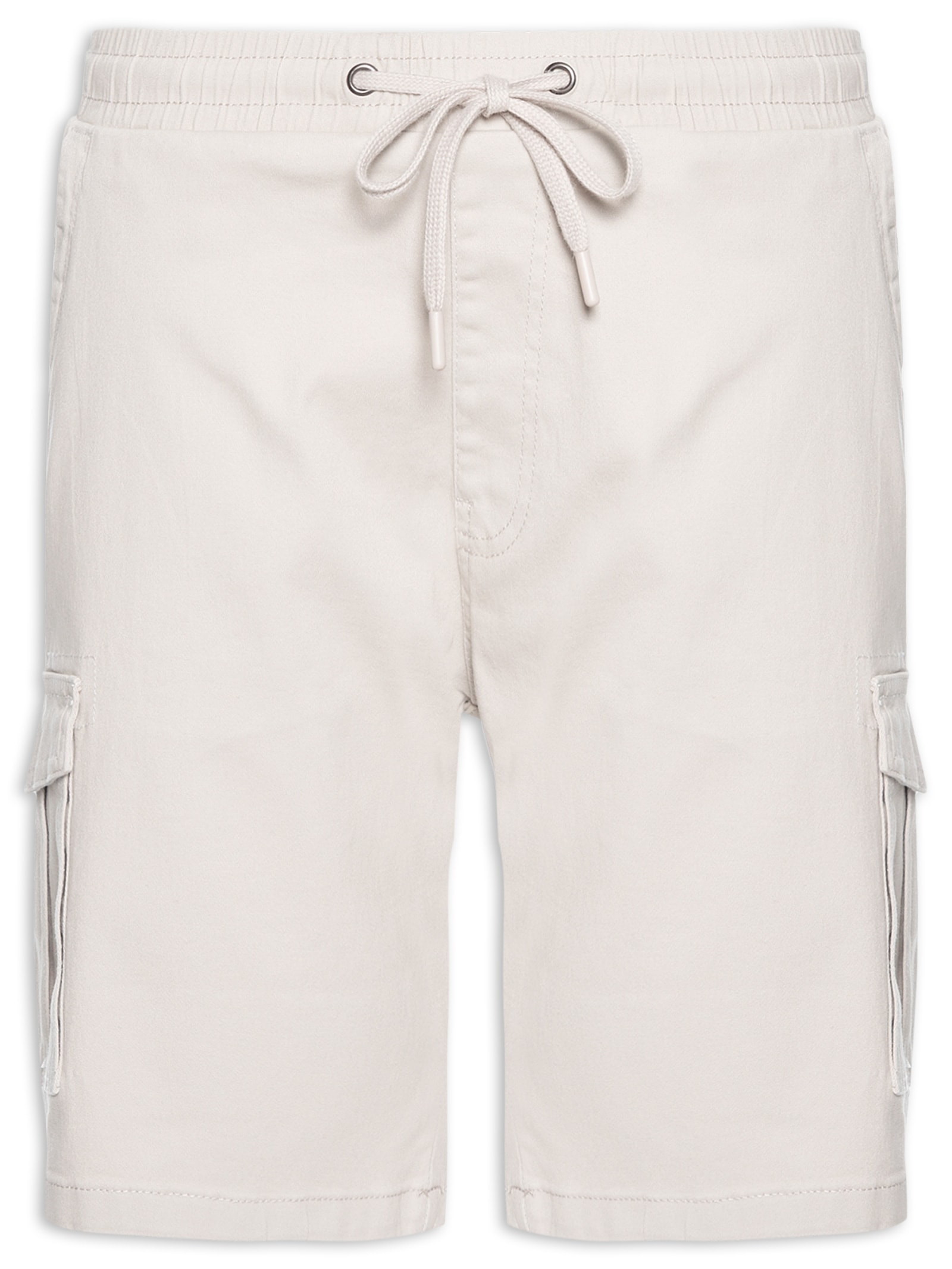 Bermuda Masculina Sarja Meio Elástico Cargo Bege Basiq Men