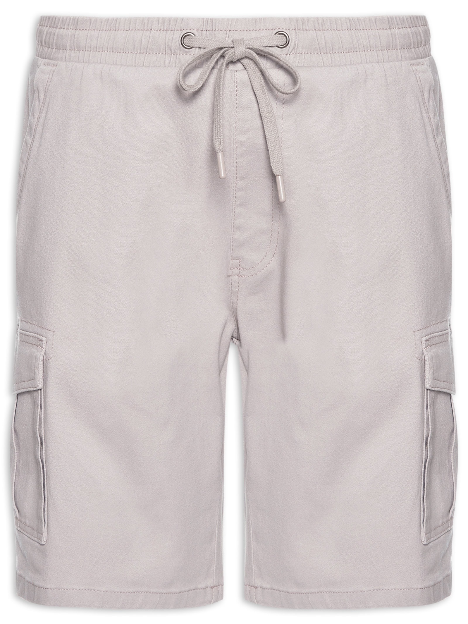 Bermuda Masculina Sarja Meio Elástico Cargo Cinza Basiq Men