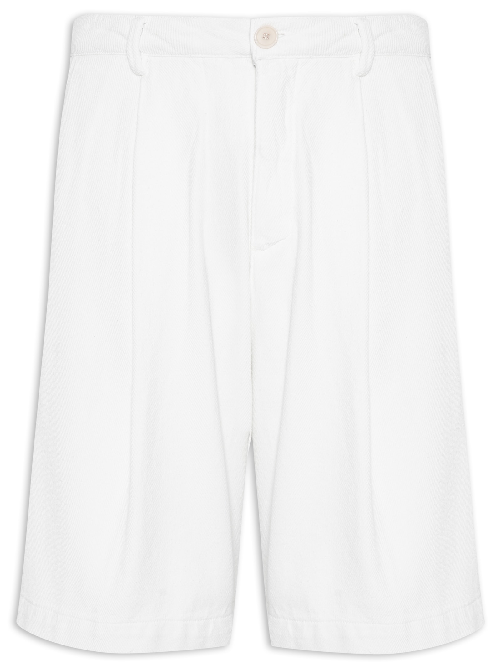Bermuda Masculina Sarja Over Twill Cotton Texture Off White Osklen