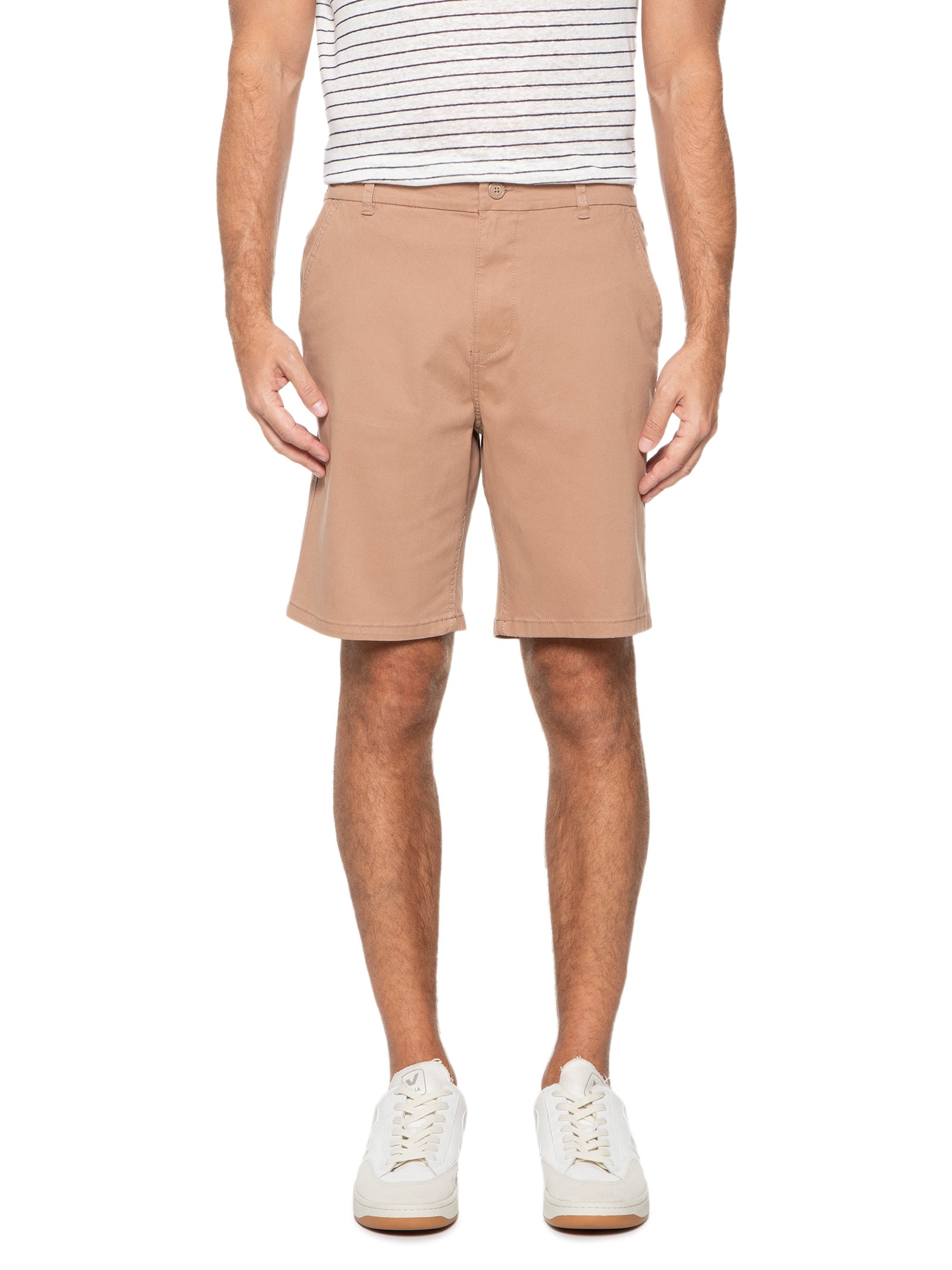 Bermuda Masculina Sarja Peletizada Marrom Hering