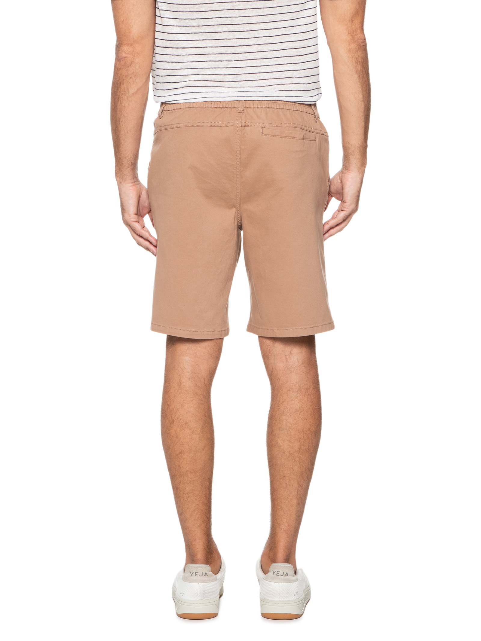 Bermuda Masculina Sarja Peletizada Marrom Hering