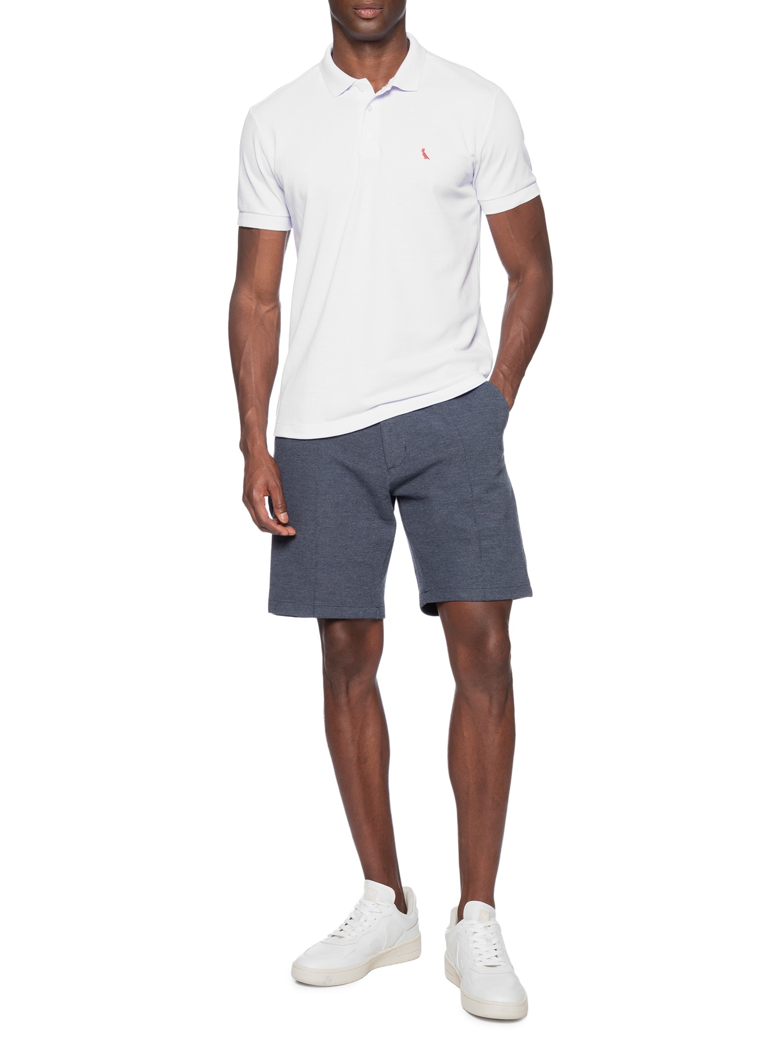 Bermuda Masculina Social Comfort Azul Reserva