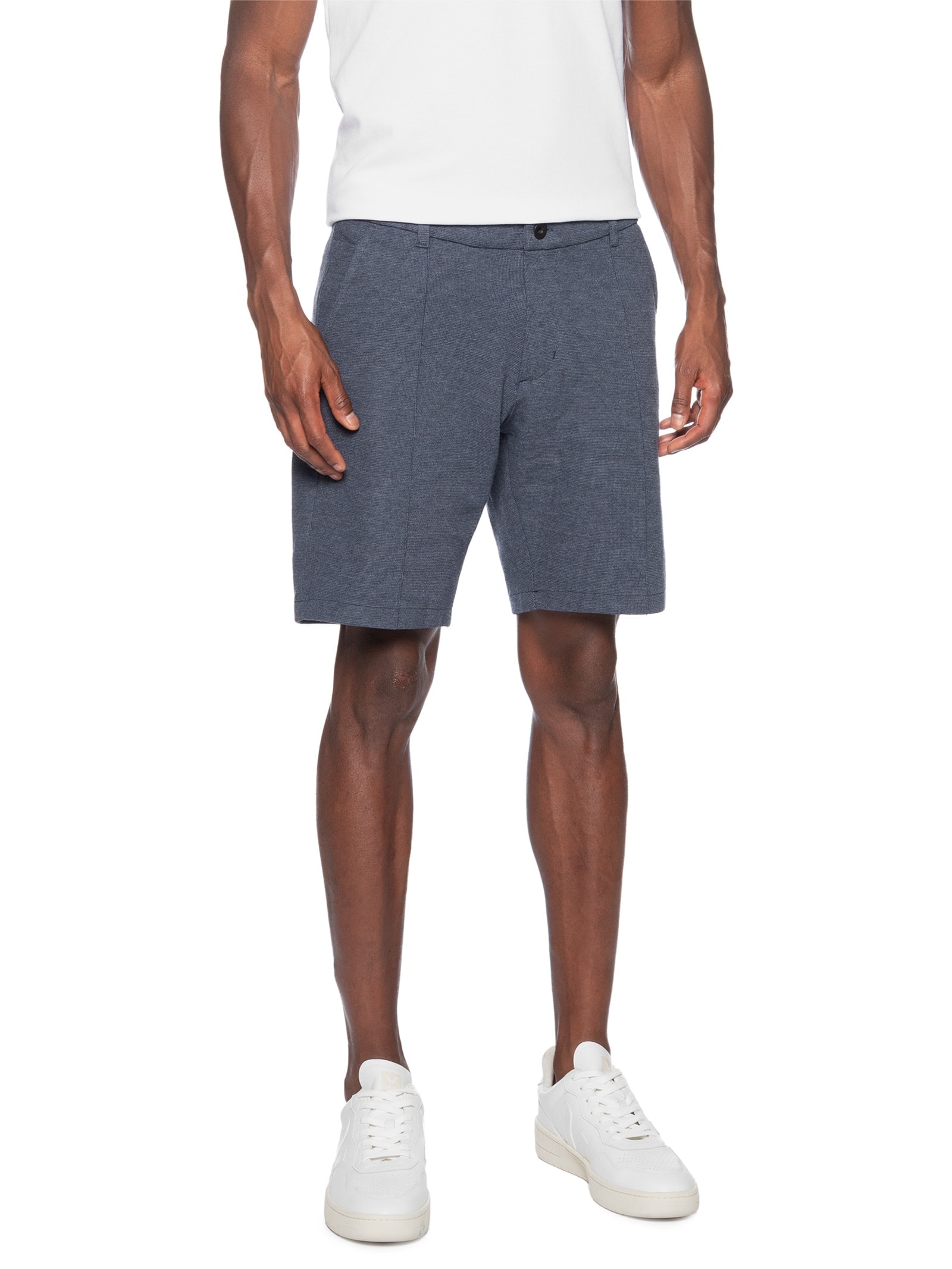 Bermuda Masculina Social Comfort Azul Reserva