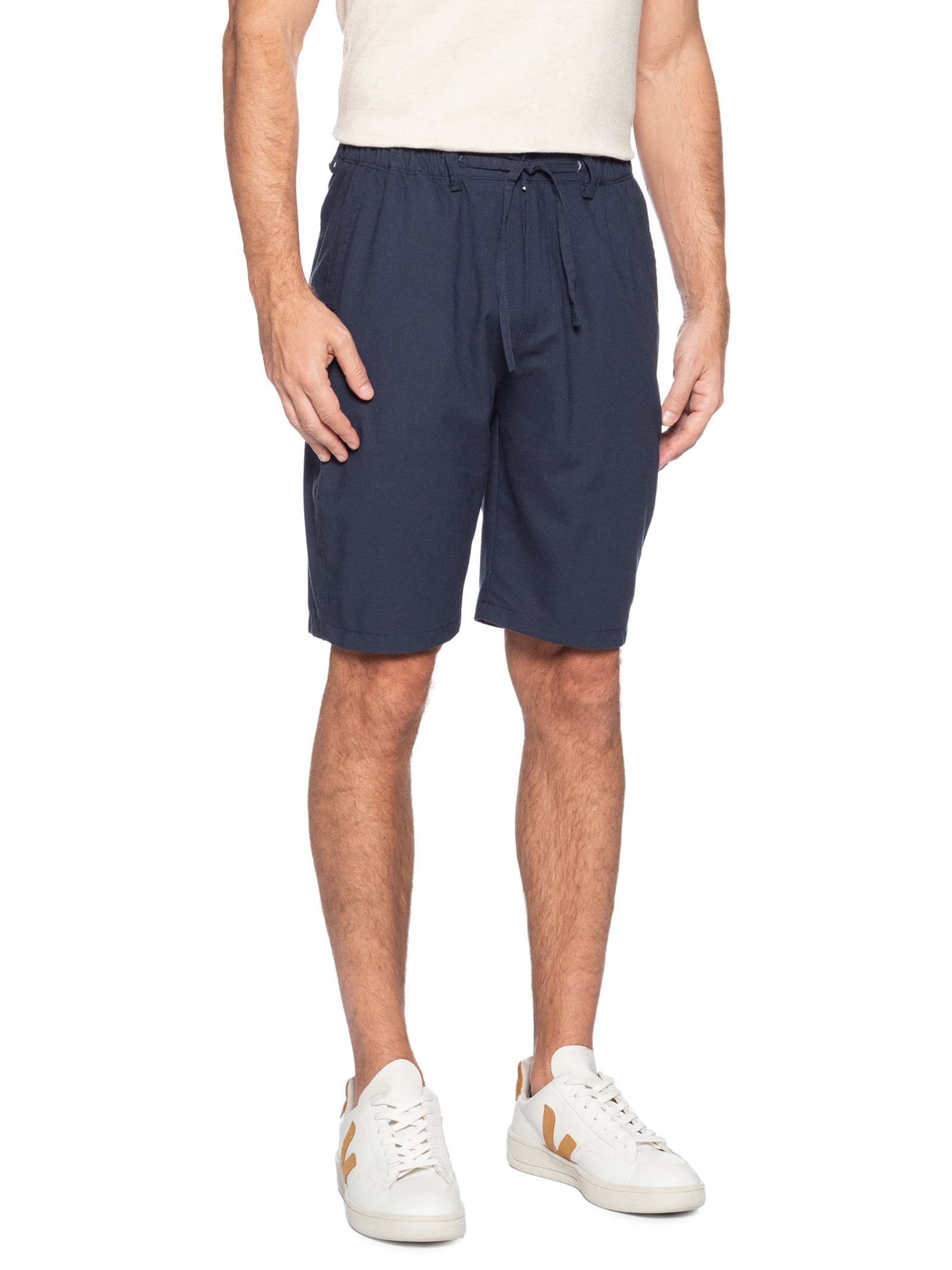 Bermuda Masculina Social Cós Elástico E Cordão Azul '2 Essential