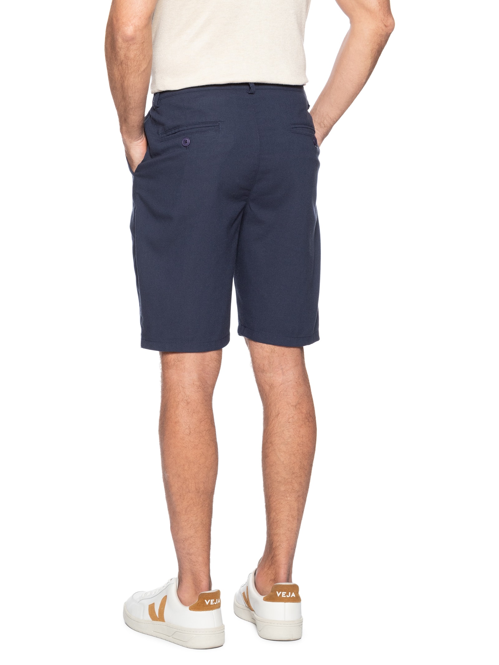 Bermuda Masculina Social Cós Elástico E Cordão Azul '2 Essential