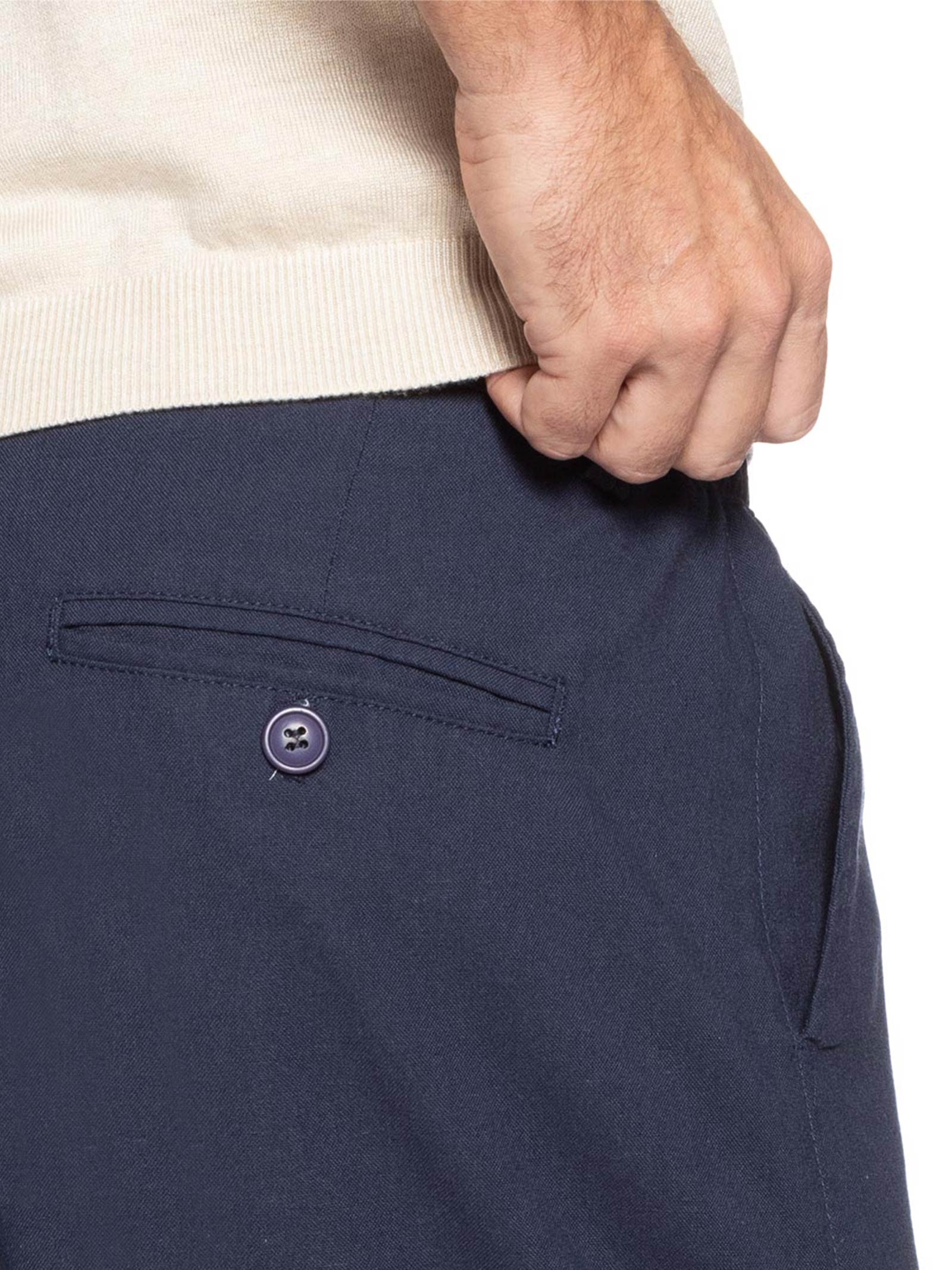 Bermuda Masculina Social Cós Elástico E Cordão Azul '2 Essential
