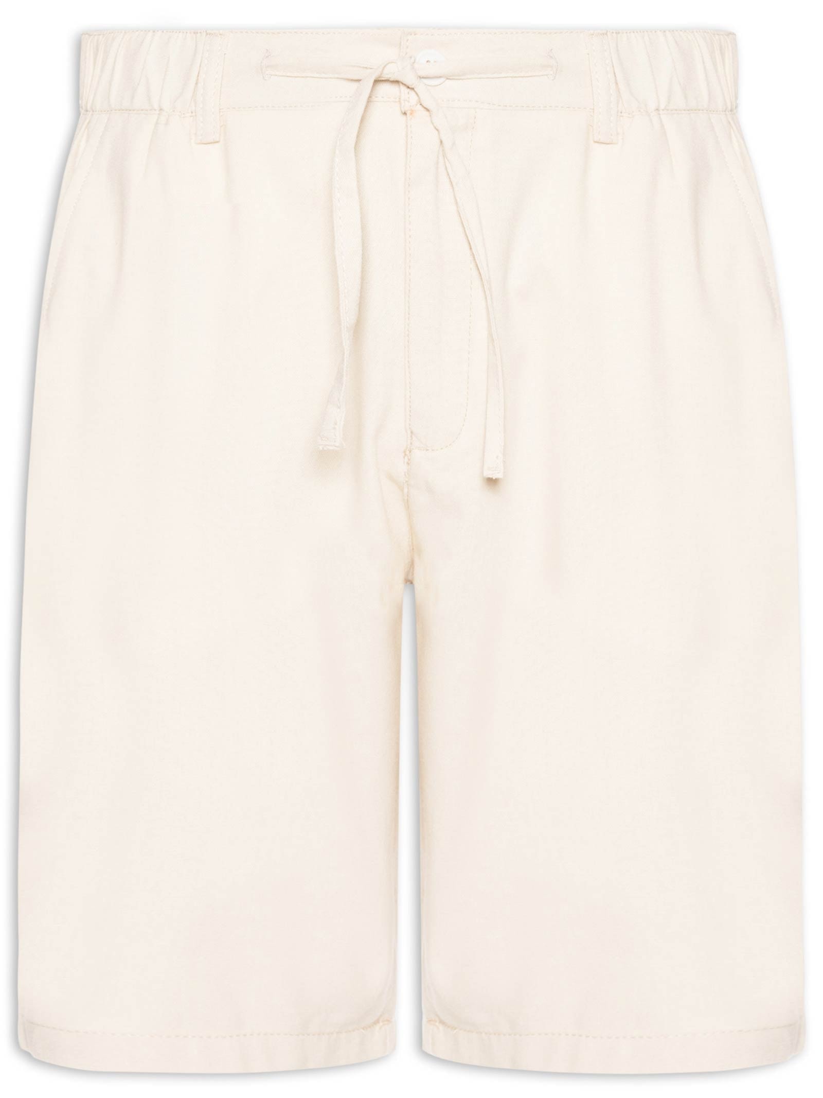 Bermuda Masculina Social Cós Elástico E Cordão Bege '2 Essential