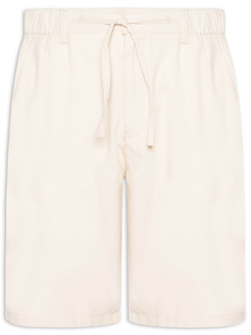 Bermuda Masculina Social Cós Elástico E Cordão – Bege