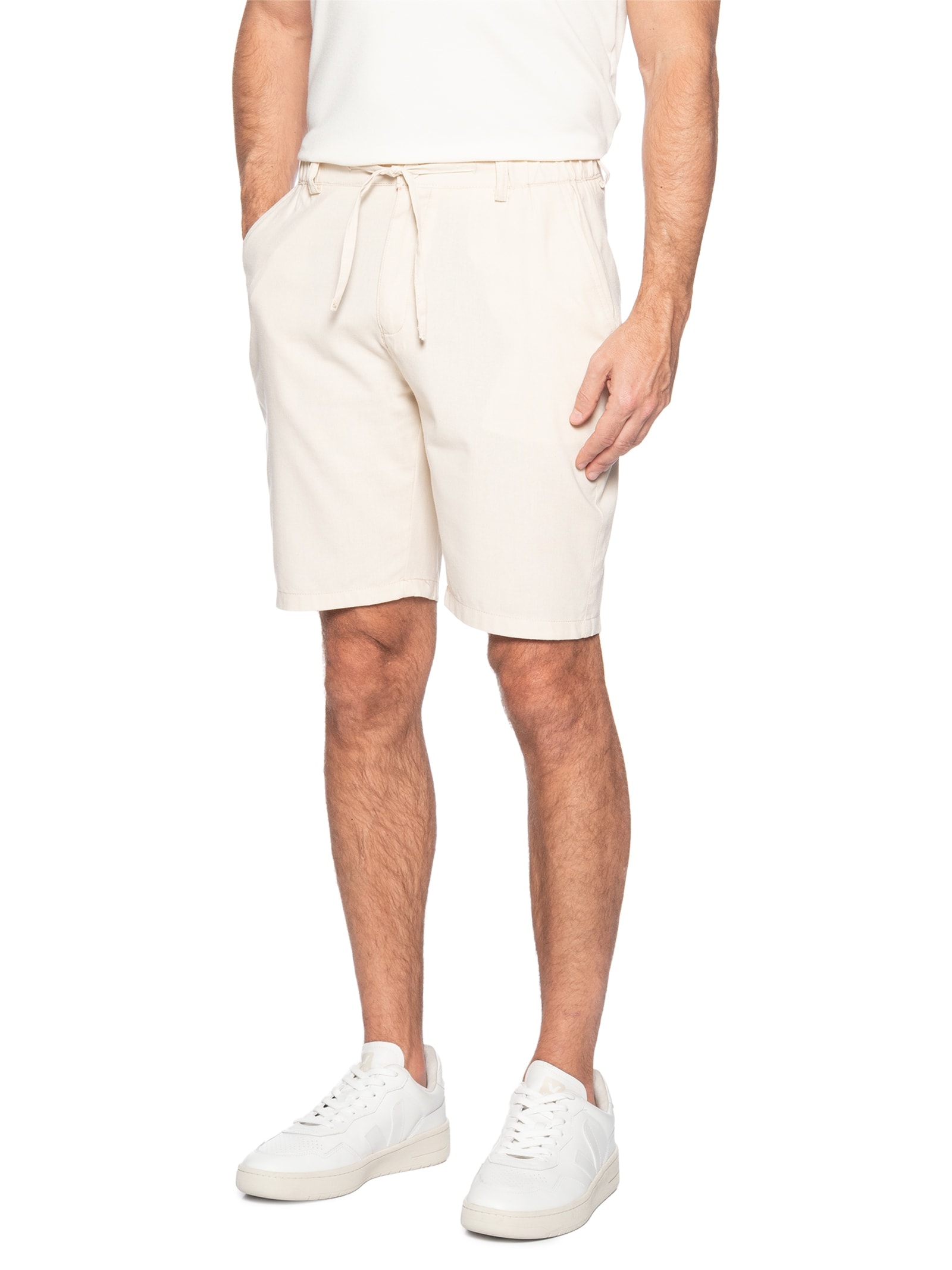 Bermuda Masculina Social Cós Elástico E Cordão Bege '2 Essential