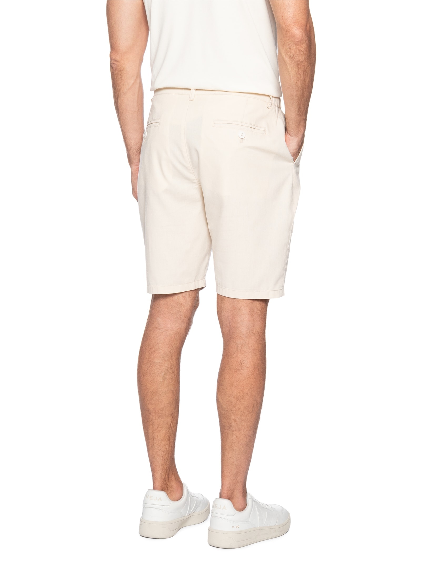 Bermuda Masculina Social Cós Elástico E Cordão Bege '2 Essential