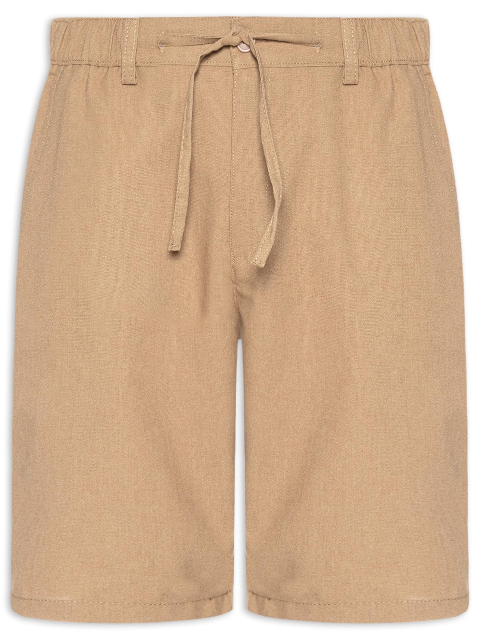 Bermuda Masculina Social Cós Elástico E Cordão Bege '2 Essential