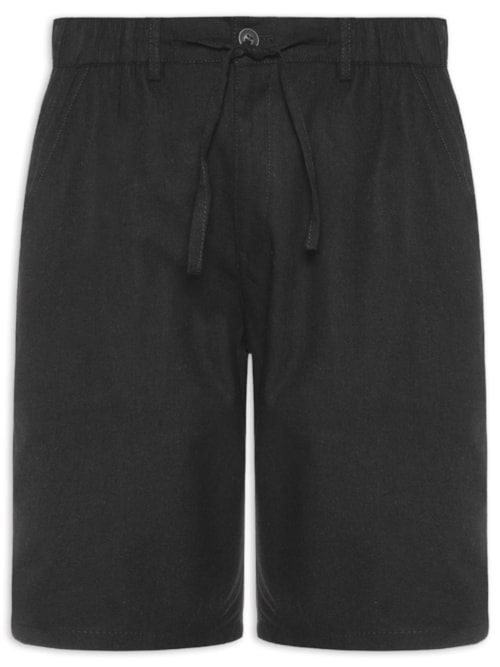 Bermuda Masculina Social Cós Elástico E Cordão – Preto