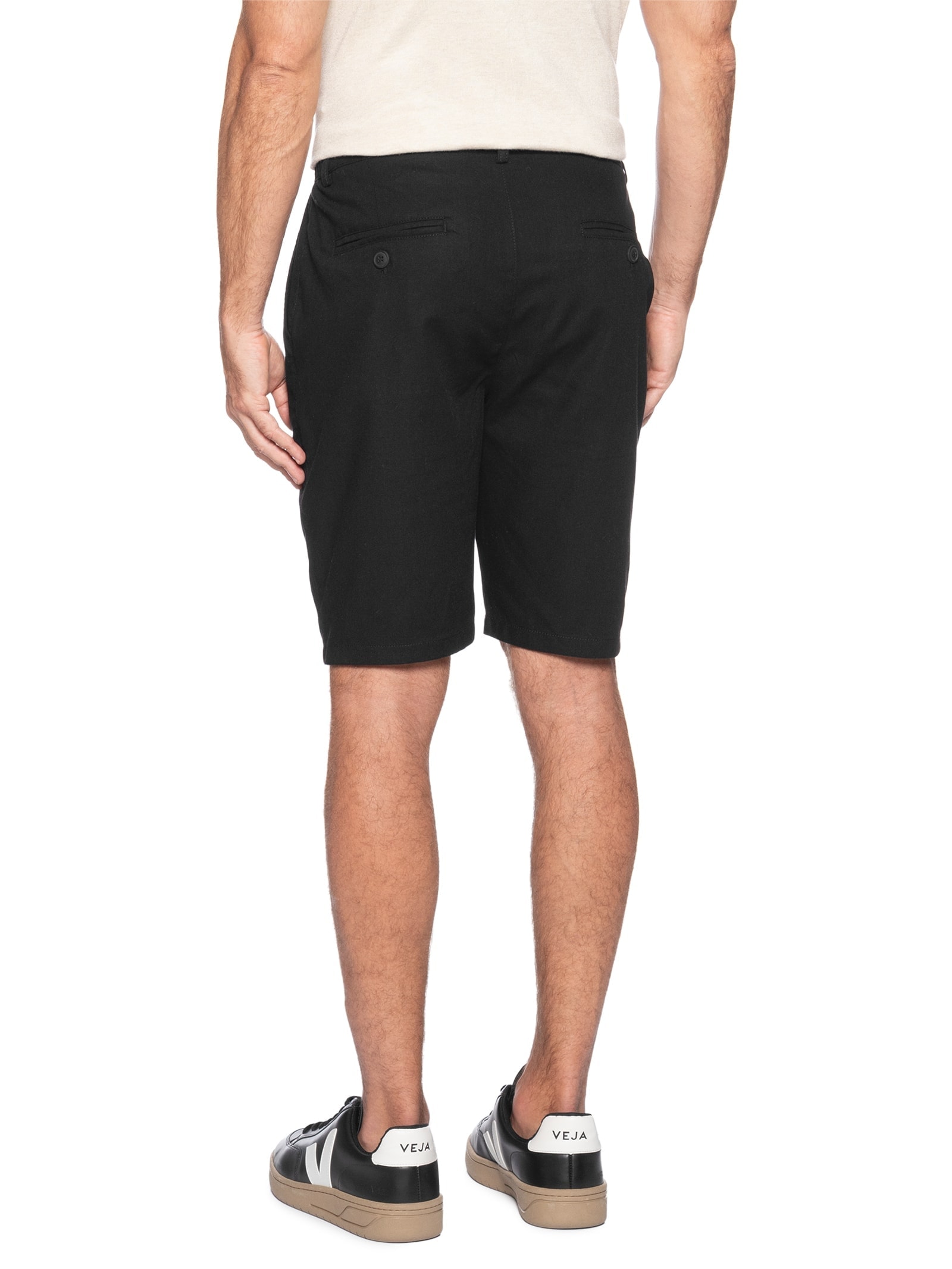 Bermuda Masculina Social Cós Elástico E Cordão Preto '2 Essential