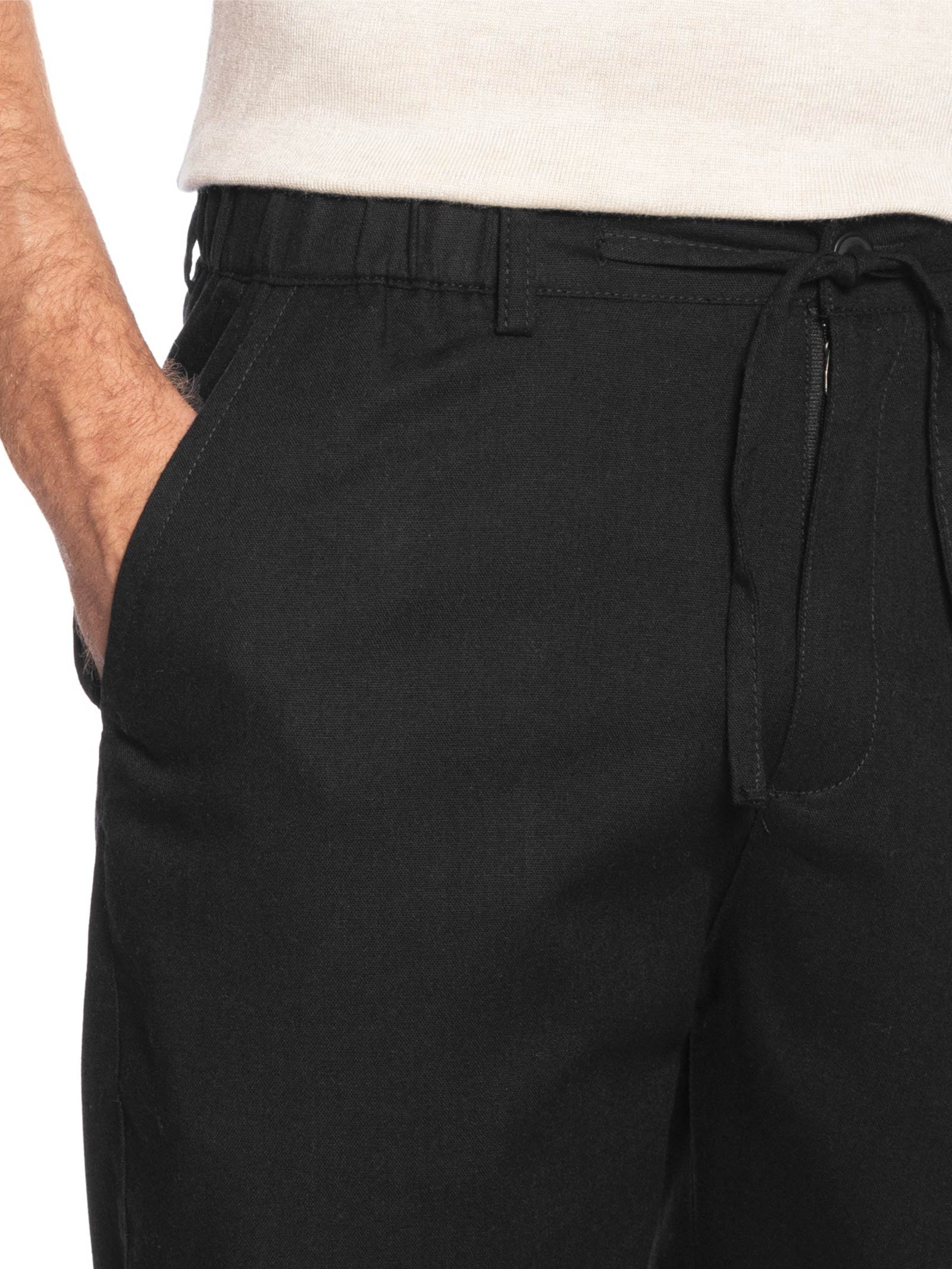 Bermuda Masculina Social Cós Elástico E Cordão Preto '2 Essential