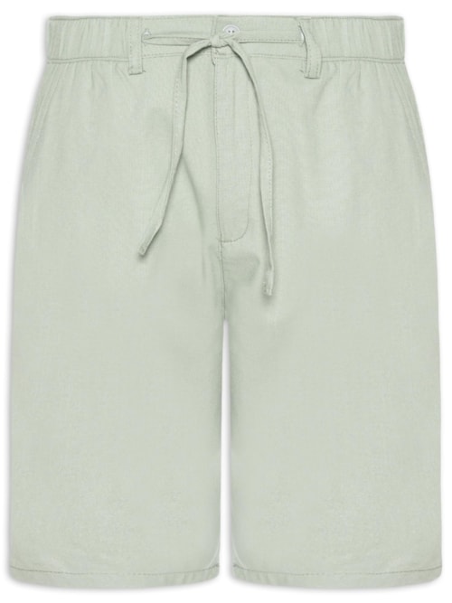 Bermuda Masculina Social Cós Elástico E Cordão – Verde