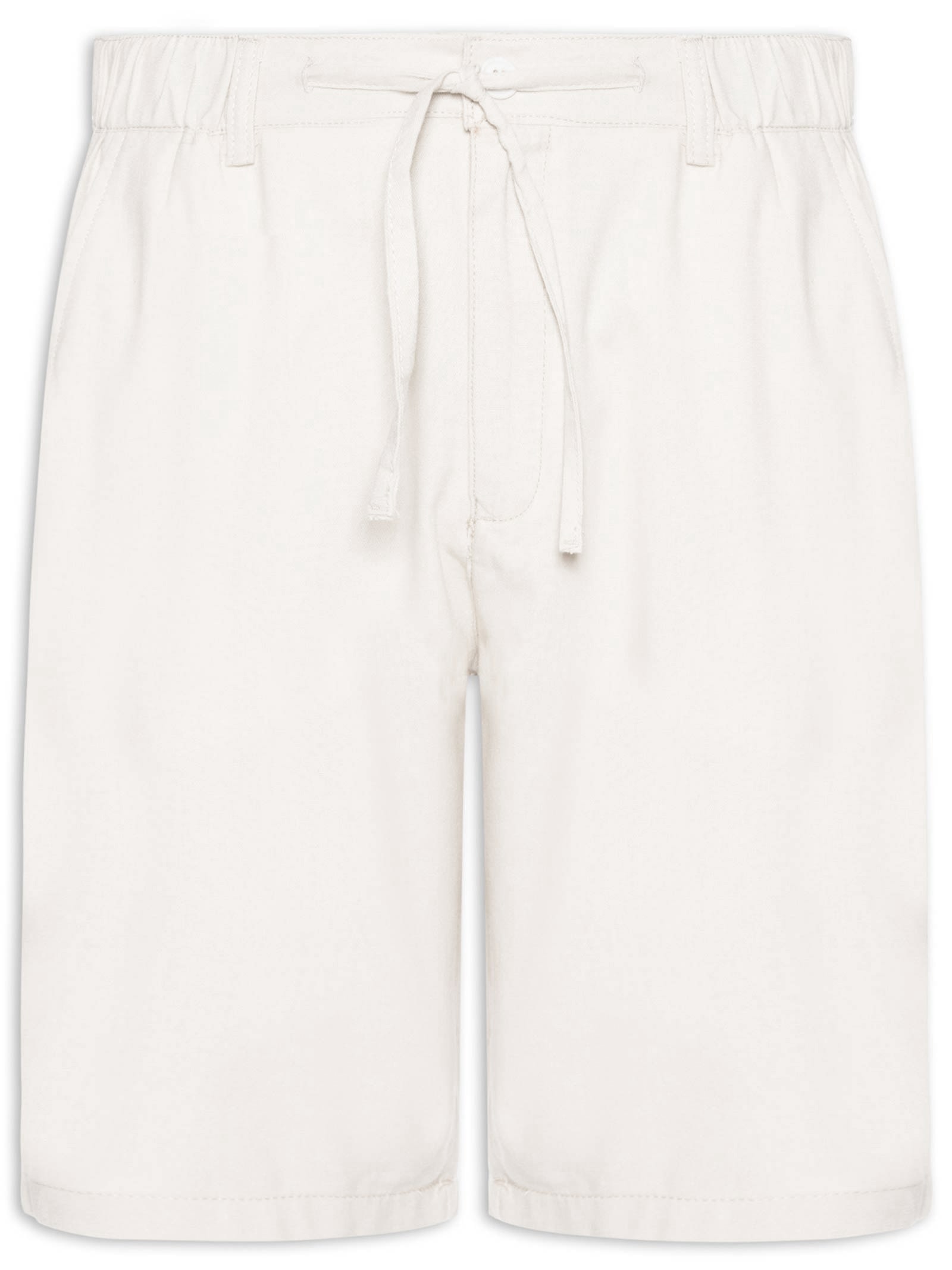 Bermuda Masculina Social Cós Elástico Off White '2 Essential