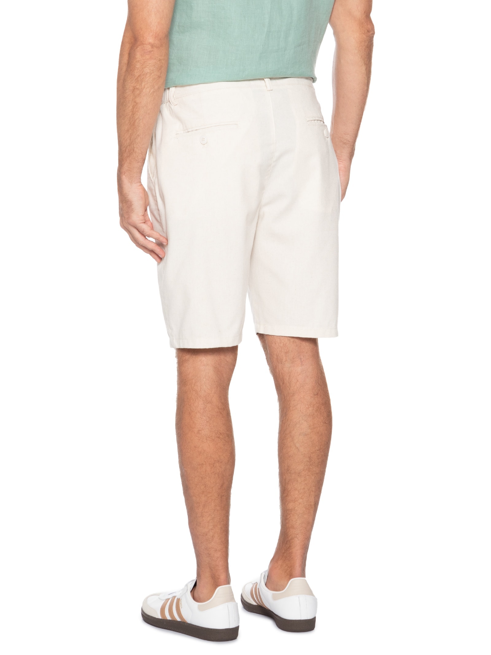 Bermuda Masculina Social Cós Elástico Off White '2 Essential