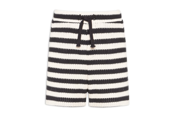 Bermuda Masculina Stripes Knit - Preto