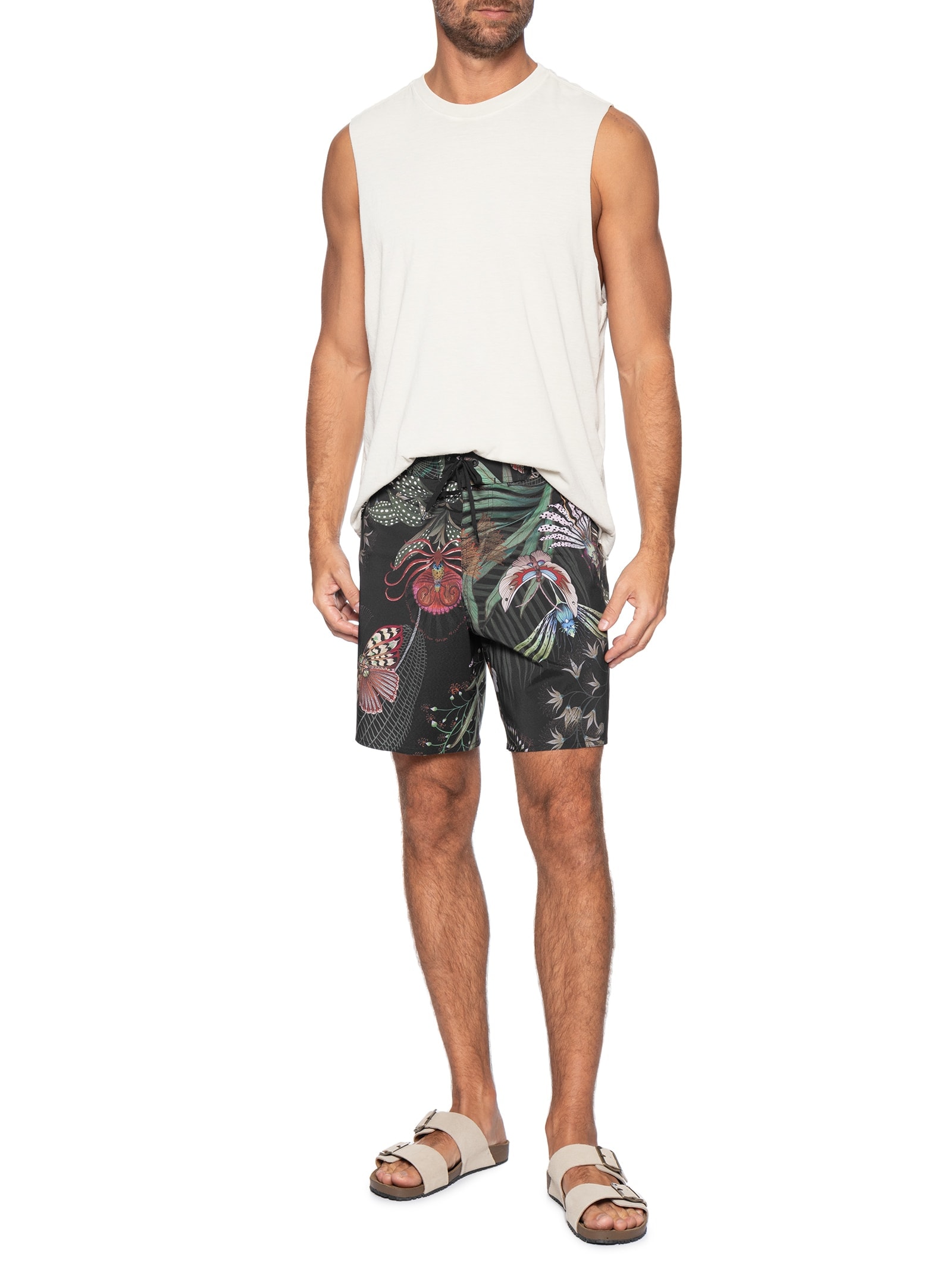 Bermuda Masculina Surf Aquaone Flex Botanique A7 Preto Osklen
