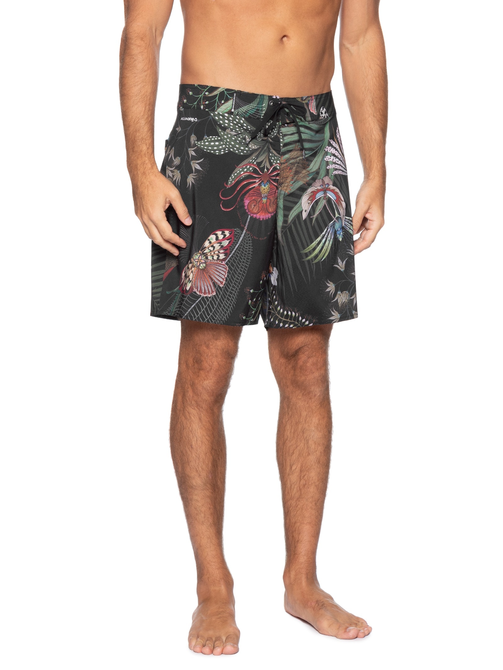 Bermuda Masculina Surf Aquaone Flex Botanique A7 Preto Osklen