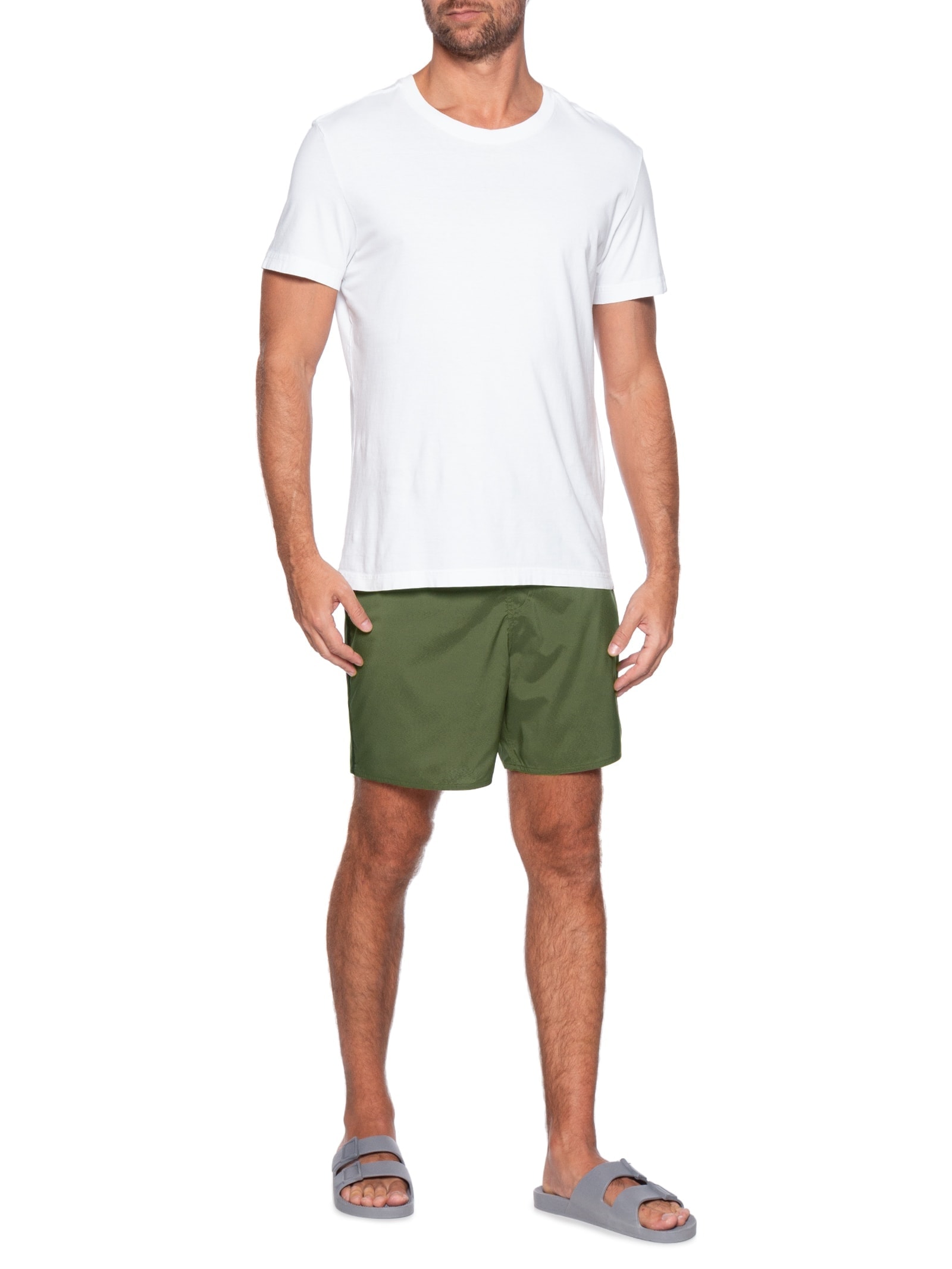 Bermuda Masculina Surf Aquaone Side Tape Verde Osklen