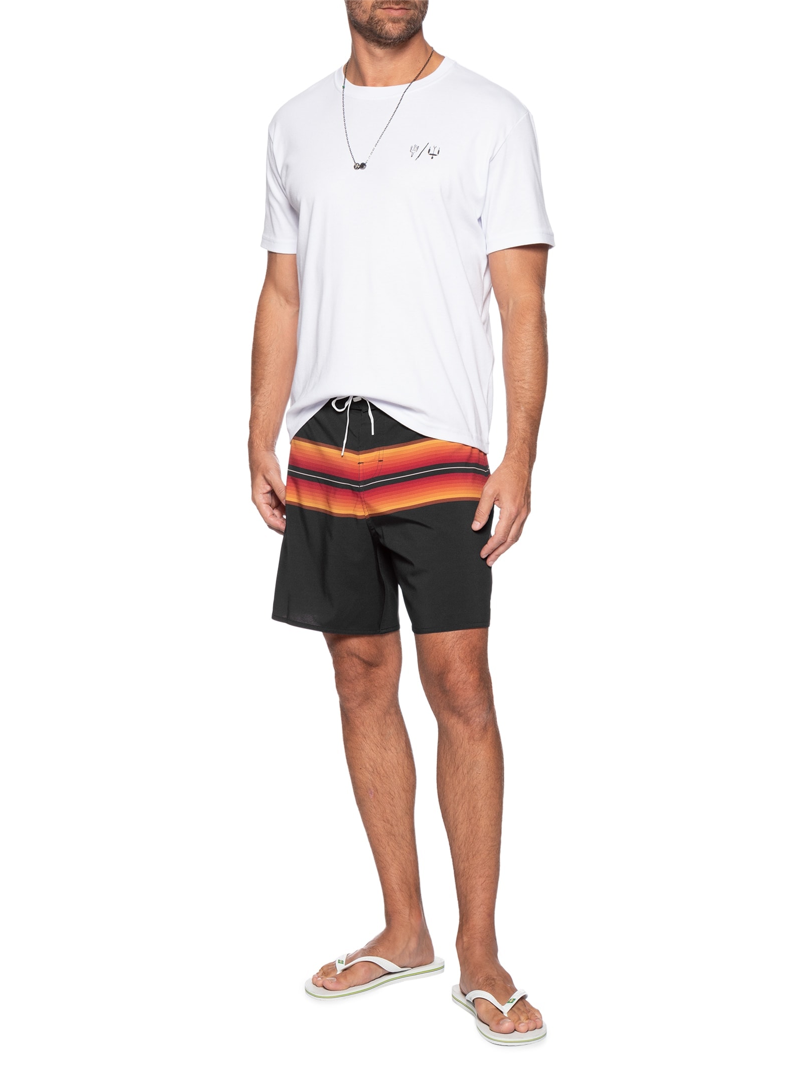 Bermuda Masculina Surf Colorado Stripes Preto Osklen